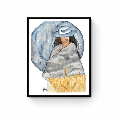 Wheat Field Wanderer Watercolour Print *Limited Quantity